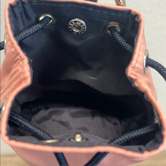 Nautica | Pink Bucket Drawstring Wristlet Bag w/ Navy Mini Bandana/Heart Charm - Picture 9 of 10